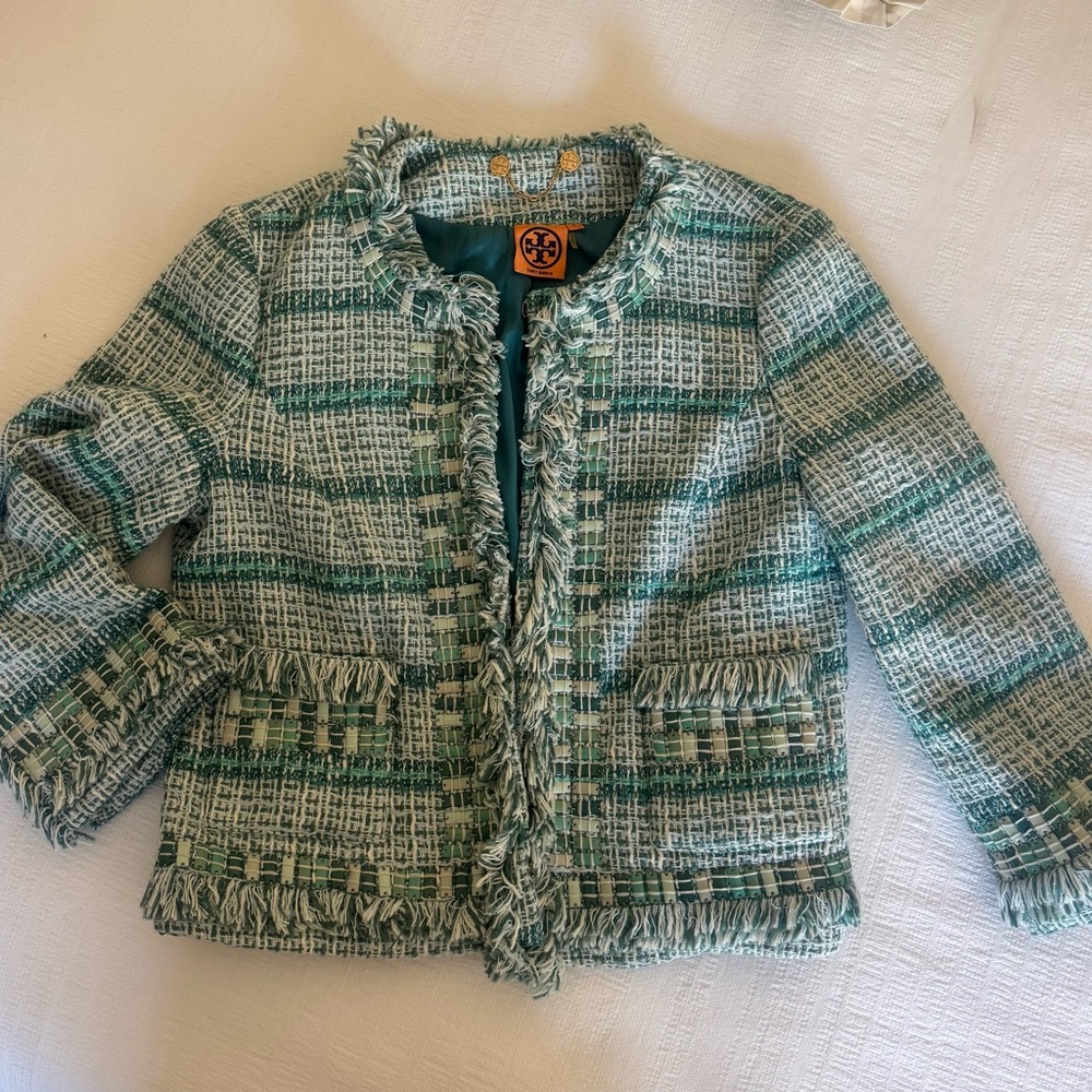 EUC-Tory Burch Tweed Boucle Blazer Jacket.